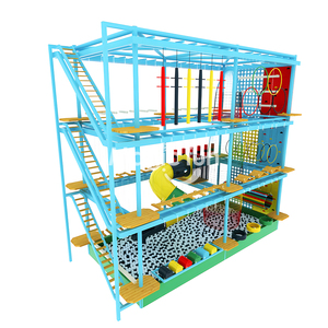 Bán buôn tùy chỉnh ngoài trời Ninja trở ngại dây khóa học với bóng Pit trượt trong nhà leo tường sân chơi cho trẻ em - Product Image 3