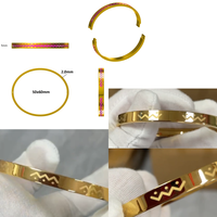 Bracelet en acier inoxydable plaqué or 18 carats avec logo personnalisé, bijoux minimalistes empilables, fabricant en gros, MOQ 50-100 pour femmes et hommes