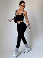 Op maat gemaakte dames yoga leggings met contrastbies, hoge taille, brede tailleband, zacht als boter, 4-weg stretch, pilates activewear, OEM ODM groothandel