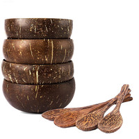 Bols en coque de noix de coco naturels de Malaisie et du Vietnam, personnalisables pour la décoration intérieure, style thaïlandais, pour plantes