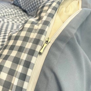 Juego de Ropa de <span class=keywords><strong>Cama</strong></span> de Algodón de Lujo para Hotel y Hogar, Diseño a Cuadros, Sábanas Disponibles en Cualquier Tamaño - Product Image 3