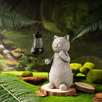 Nouveau produit écologique énergie solaire chat lampe de jardin extérieur jardin résine artisanat avec motif animal