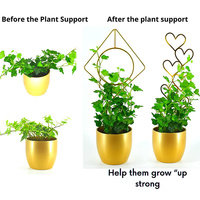 HY198 piquets de support de plantes de jardin en forme de feuille en métal treillis grimpant incliné pour plante