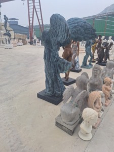 Personalizzabile a grandezza naturale scultura femminile moderna alata senza <span class=keywords><strong>testa</strong></span> figura alata interna decorazione per la casa scultura in ferro per esterni - Product Image 6