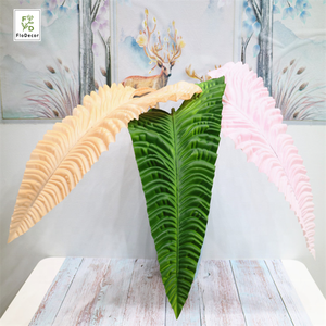 Abanico Artificial con hojas de palmera, planta <span class=keywords><strong>Tropical</strong></span> con tacto Real, decoración para el hogar y la boda, arreglo floral - Product Image 2