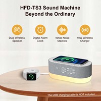 Machine à bruit blanc HiFiD avec chargeur sans fil, réveil musical sans fil, certifiée CE RoHS FCC, machine à sons pour le sommeil