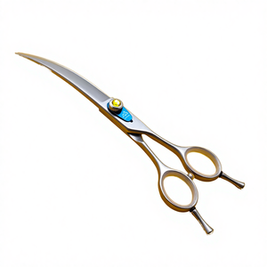 Ciseaux de toilettage pour chien Montevr en acier inoxydable écologiques de 7,5 pouces, courbés, avec une sensation de coupe douce et des lames tranchantes - Product Image 4