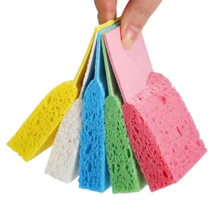 Durable Dish Cellulose Compressed Kitchen Cleaning Sponges Scouring Pads For Dishes Cleaning