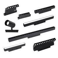 Lampe sur rail réglable de couleur de fournisseur Lampe de magasin Focus Magnétique Montée sur rail 6W 12W 18W 20W 24W 30W 40W Éclairage sur rail LED