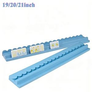 Juego de 4 soportes y empujadores de madera para mahjong, <span class=keywords><strong>con</strong></span> diseño festoneado, color rosa claro, 20 pulgadas - Product Image 1