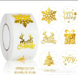 Waterproof PVC PET Roll Sealing <b>Sticker</b> Custom <b>Logo</b> Gift Box Seal <b>Sticker</b> Roll - Product Image 3