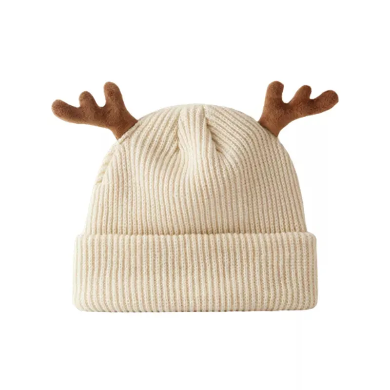 Hot selling Girls Boy Wool Xmas Decor Deer Crochet Cap Winter Warm Taddler Hat Knitted Kids Elk Ear Baby Beanie Christmas Hats