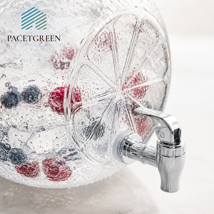Dispensador de Bebidas de Vidrio con Relieve de Limón y Grifo - Gran Capacidad, Sin Plomo - Para Catering, Fiestas - Venta al Por Mayor Personalizada - Product Image 3