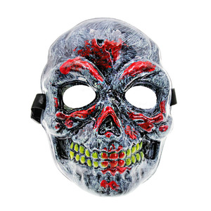 <span class=keywords><strong>Maschera</strong></span> in PVC a forma di teschio <span class=keywords><strong>horror</strong></span> di Halloween <span class=keywords><strong>con</strong></span> effetto luminoso, design vampiro nero per feste e cosplay - Product Image 5