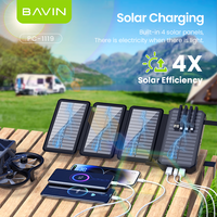 BAVIN PC1119 20000mah Solaire 4 Panneaux Solaires Voyage Charge Rapide Batterie Externe avec Câble de Charge