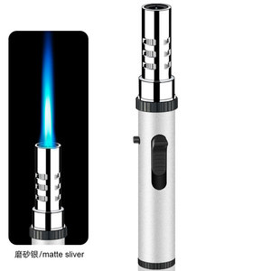 Métal Butane Coupe-Vent Droit Feu Cigare Barbecue Torche Briquets Jet <span class=keywords><strong>Flamme</strong></span> Briquet - Product Image 2