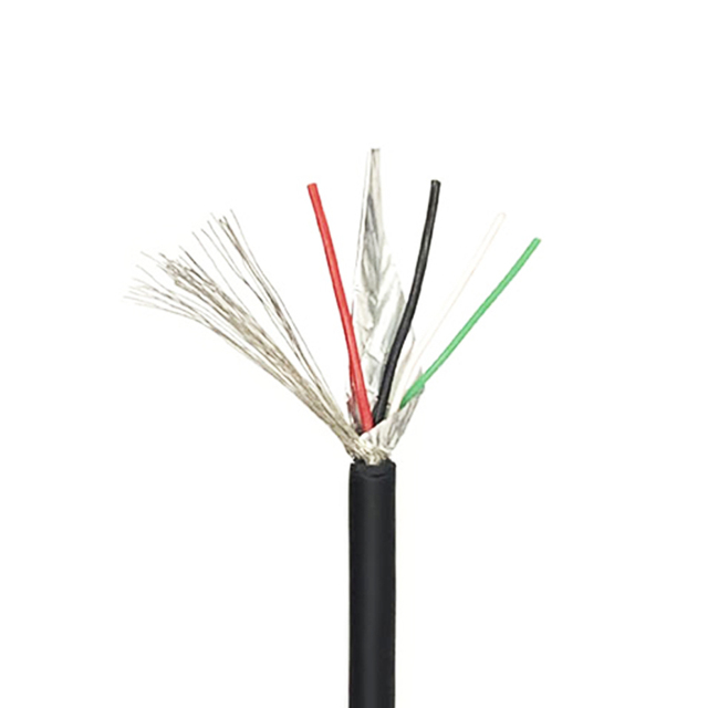 USB 2.0 Data Cable 2725 24+28 AWG 4 Cores Twisted Pair PVC Insulation TPE Sheathed OD 4.0MM Aluminum Foil Braid Shielded Cable