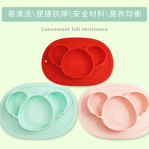 Children Silicone Divided Plate Set 32cm X 22cm Bpa Free Food Grade For Baby 0-12 Months Suction Cup Anti Slip - Product Image 3