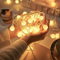 LED Globale Mini-Kugel-Lichterkette Solarbetrieben Batteriebetrieben 10M Moderner Stil für Außenbereich Garten Weihnachten Hochzeit Dekoration