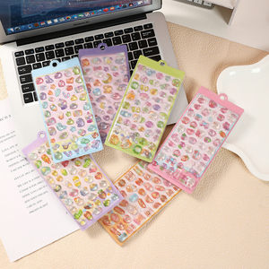 Custom Trendy 3D PVC Relief Puffy <b>Sticker</b> Children's Cartoon Crystal Gem <b>Waterproof</b> Promotional Gift 3D Relief <b>Stickers</b> - Product Image 1
