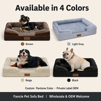 Lit orthopédique rectangulaire pour chien en faux daim, avec noyau en mousse à mémoire de forme 3D, structure alvéolée pour une circulation d'air optimale, base antidérapante en caoutchouc, lavable, OEM