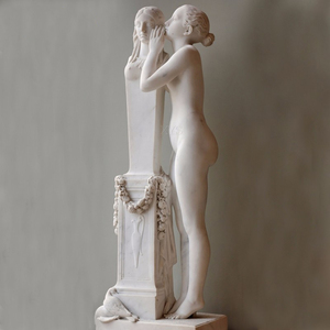 Sculpture Moderne Grandeur Nature en Pierre Naturelle Sculptée à la Main, Anti-Corrosion, Durable, Statue Décorative '<span class=keywords><strong>Le</strong></span> Premier Secret Confié' - Product Image 1