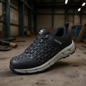 Chaussures de sécurité athlétiques pour hommes Vevor, baskets de travail à embout d'acier, taille 12, noires, tige synthétique, semelle extérieure en caoutchouc, semelle intermédiaire en EVA - Product Image 2