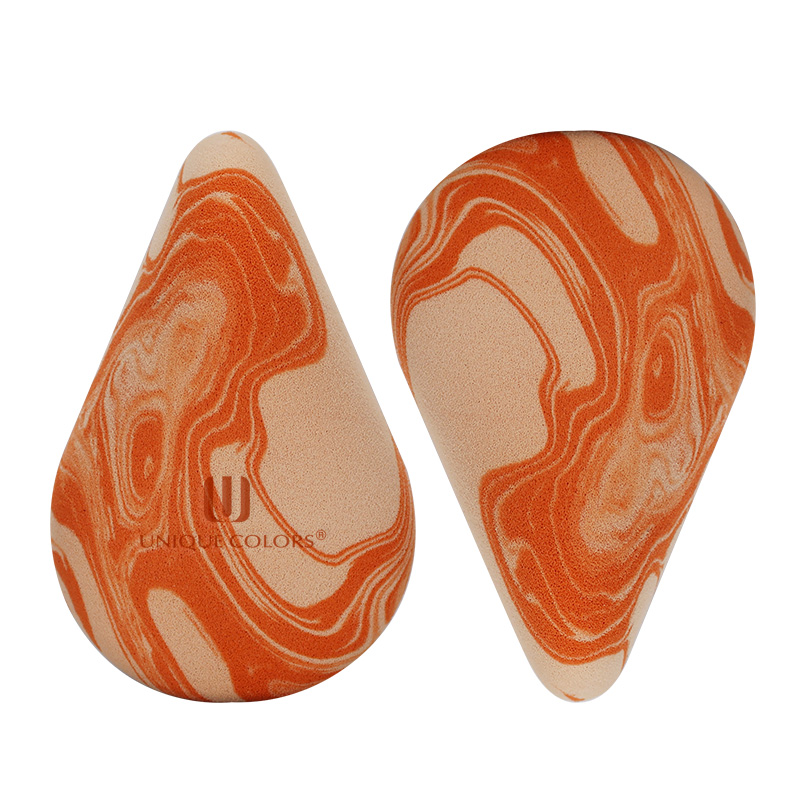 Éponge de maquillage orange marbré 2