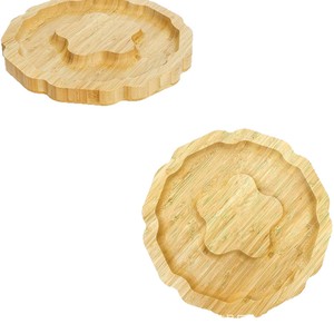 Bamboo Cheese Board <b>Round</b> <b>Serving</b> <b>Tray</b> For Appetizers And Fruit Wood Plate Simple Style - Product Image 5