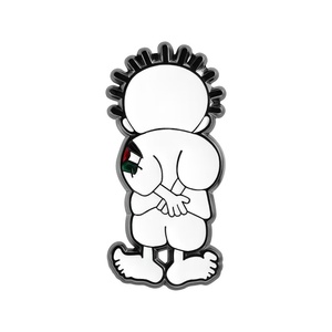 Zinklegierung Metall-Brosche Anstecknadel Emaille-Abzeichen Palästinensische Flagge Pin <span class=keywords><strong>Handala</strong></span> mit UV-Druck Schwarz Nickel-Beschichtung Abschluss - Product Image 6