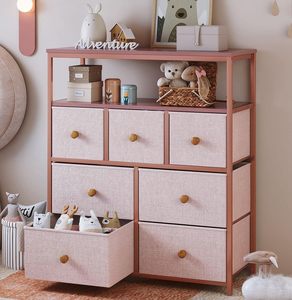 Lindo Dormitorio Estante Cómoda <span class=keywords><strong>Niñas</strong></span> Habitación 2 Estantes Marco de metal <span class=keywords><strong>Armarios</strong></span> altos Cómodas Cajones Soporte de TV Cómoda - Product Image 1