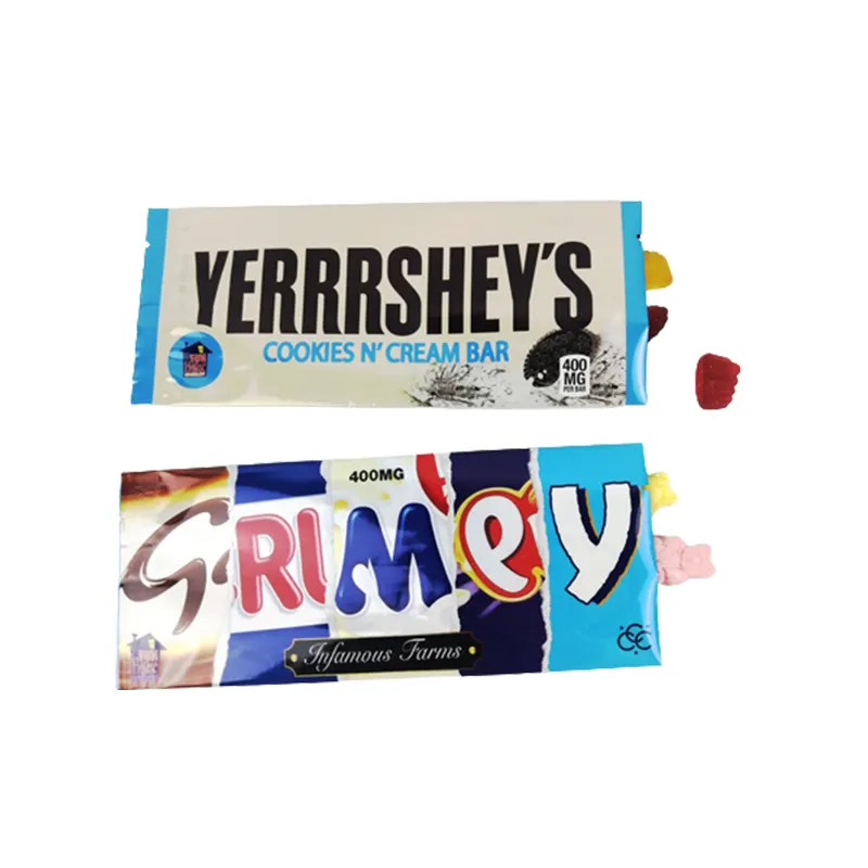 Chocolade Bar Verpakking Aluminiumfolie Drie-Side Seal Voedsel Verpakking Mylar Eetbare Tas