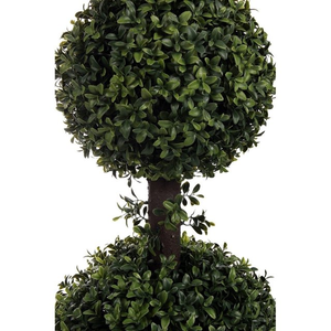 Boule topiaire en buis artificiel OH ARTS Matériau PE résistant aux UV Décoration extérieure Plante réaliste Double boule Verdure Herbe de Milan - Product Image 3