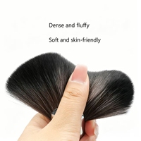 Pinceau de maquillage en gros, grand format, en forme d'éventail, à poils synthétiques doux, pour surligneur, contour et poudre, pinceau cosmétique pour estomper le maquillage du visage