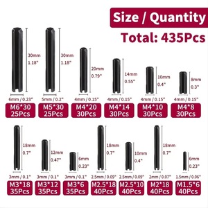 Slotted Spring Pins Assortment <b>Kit</b> 435 Pieces Manganese Steel Metric Tension <b>Roll</b> Pins For General Use - Product Image 3