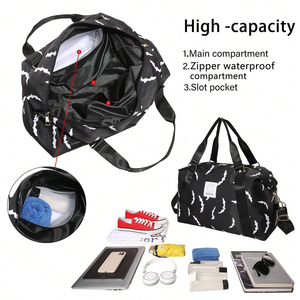 Bolsa de lona personalizada con impresión personalizada, bolsa de gimnasio deportiva, bolsa de viaje de lona portátil impermeable para mujer con logotipo - Product Image 5