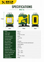 Niveau laser vert XINJUN MX3-16 à 5 lignes, auto-nivelant 360°, portée 1m, pour projets industriels et bricolage, 2 batteries incluses (avec image)