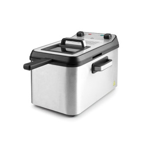 Friggitrice elettrica Intact da 5 litri in acciaio inox con coperchio e manici per uso domestico - Product Image 1