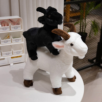 Animal en peluche de chèvre réaliste personnalisé 30/40cm noir/blanc en peluche de chèvre réaliste mouton en peluche ferme décor cadeaux pour les enfants
