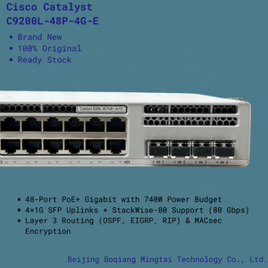Nouveau commutateur PoE+ Gigabit de couche 3 géré par l'entreprise C9200L-48P-4G-E avec 48 ports PoE et 4 ports SFP Uplink - Product Image 2