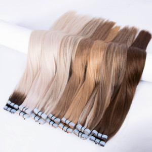 Honor Hair Pronto per la Spedizione, Extension per Capelli Lisci con Nastro Adesivo da 18-22 Pollici, 100% Capelli di Singolo Donatore, Doppia Trama, per Saloni di Lusso - Product Image 2