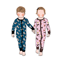 Vente en gros de combinaisons pour enfants en bambou, style personnalisé, nouvelle collection, fermetures éclair, manches longues, ensemble complet, léger et respirant