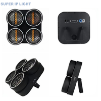 Effet de scène rétro 4*70W Golden LED 192*0.5W RGB Blanc Chaud 3-en-1, faisceau large 120°, gradation 16 bits, RDM Artnet Klingnet IP20, 4 yeux
