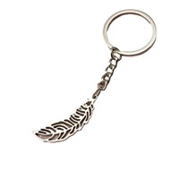Ajurlu Tüy Anahtarlık, 11x30mm, Hediyelikler için Parlak Metal Minimalist Çanta Süsü, Altın ve Gümüş