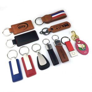 Personalized Laser Engraving Logo Embroidered Faux Pu <b>Leather</b> <b>Key</b> <b>Chains</b> Holder Ring Custom Car Keychain - Product Image 6