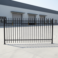Vallas ornamentales de hierro fundido de alta seguridad para jardines, económicas, con parte superior plana.
