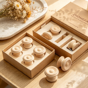 Perillas Redondas Pequeñas de Madera Personalizadas con Superficie Lisa para Muebles, Armarios, Cómodas y Guardarropas, Venta al Por Mayor - Product Image 2