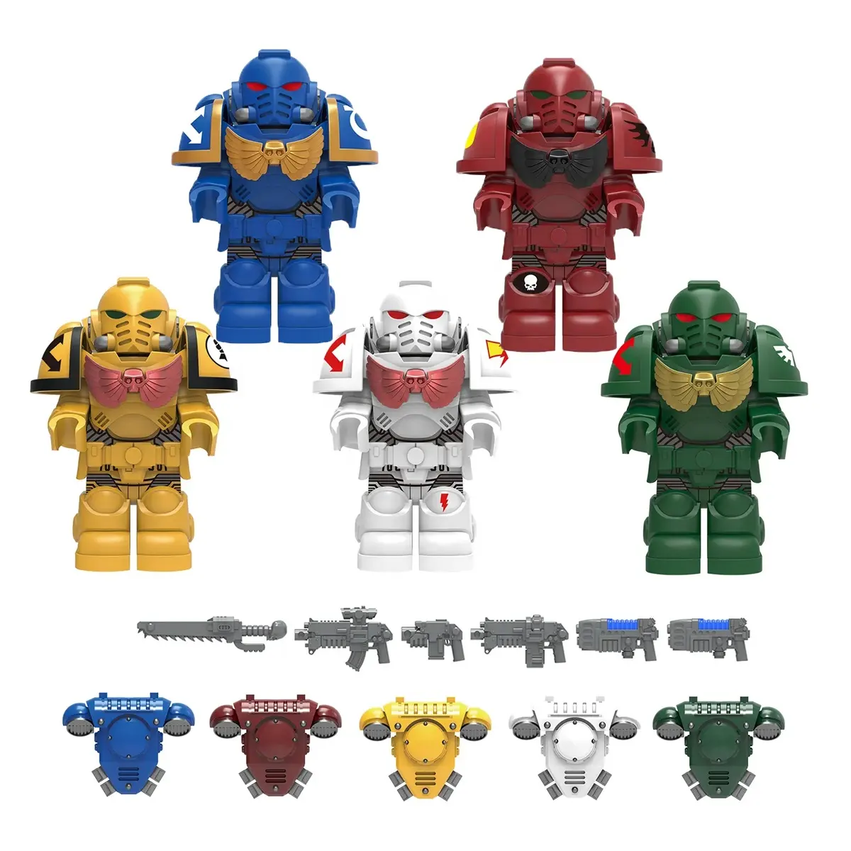 Space Marines Game Series Blood Angels Imperial Fists Dark Angels White Scars Mini Building Block Figure Plastic Toy MY601