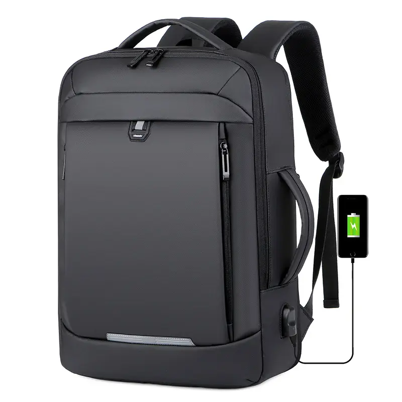 school notebook water resist nylon fashion stylish outdoor black women travel laptop backpack with usb charging