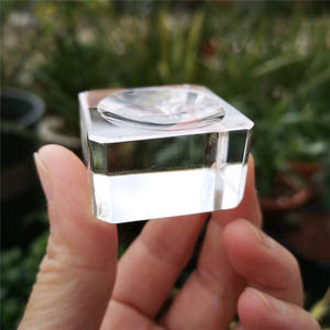 <span class=keywords><strong>Base</strong></span> de Exhibición de Cristal Transparente Cuadrada, Estilo Feng Shui, Soporte Esférico Grabado para Navidad - Product Image 3